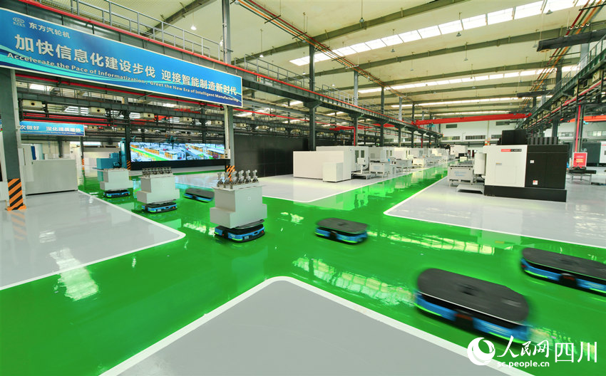 AGV智能配送叶片
。刘岗摄